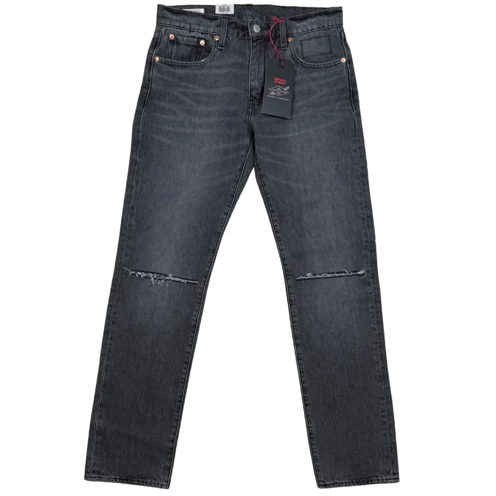 Levi's x Justin Timberlake Fresh Leaves 502 Taper Jeans W30 L32 Black Distressed